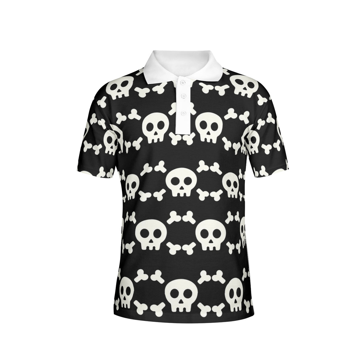 Skull and Crossbones Men&#39;s All-Over Print Polo Shirts