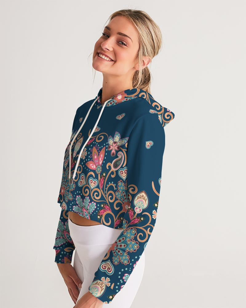 Art Deco Paisley Women&#39;s Cropped Hoodie