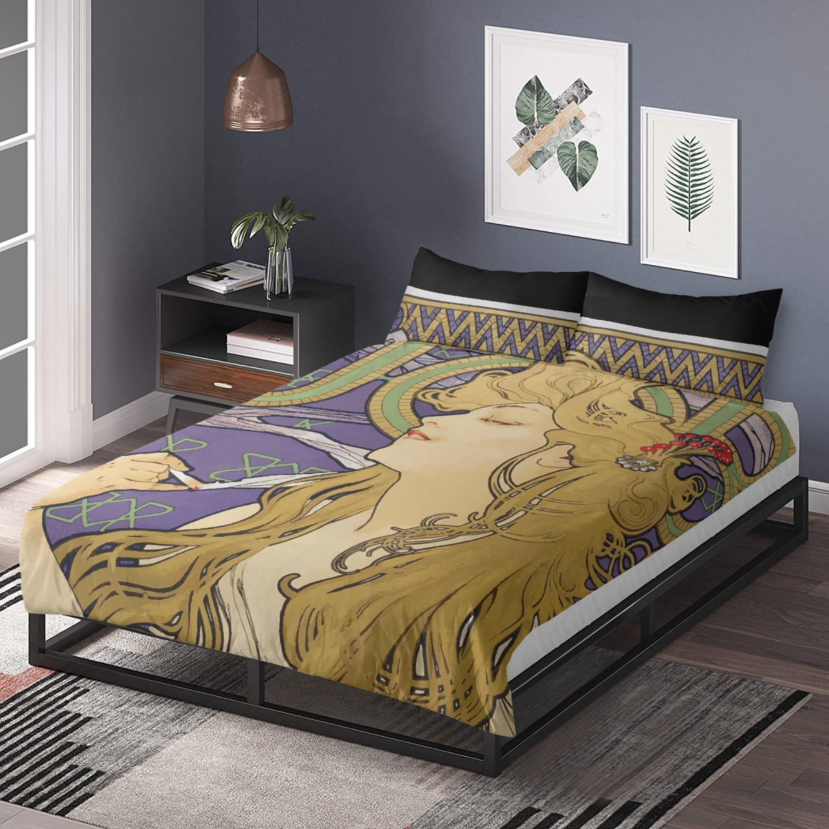 Bedding Set - Boho Aesthetic Art Nouveau Alfonse Mucha Print