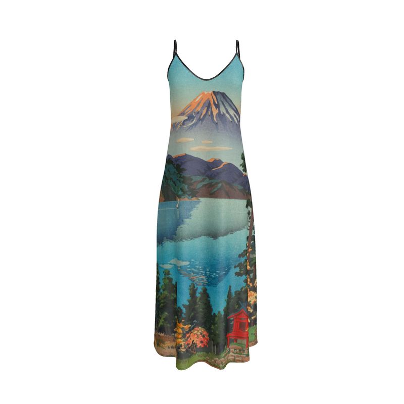 Japanese Art Print Slip Dress