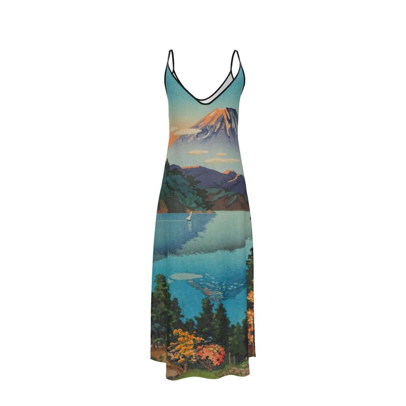 Japanese Art Print Slip Dress