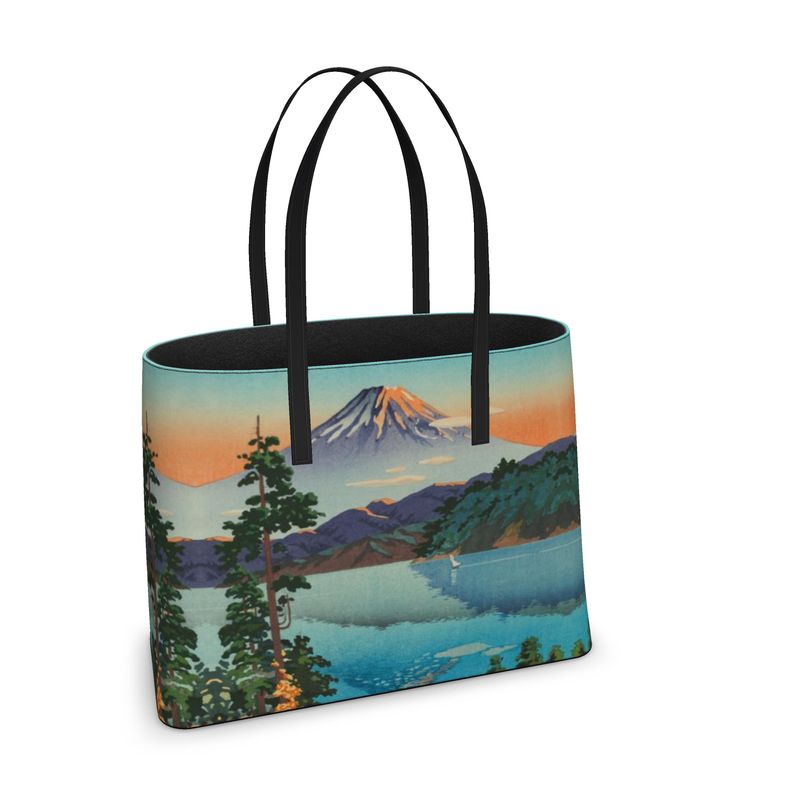 Ukiyo-e Leather Tote