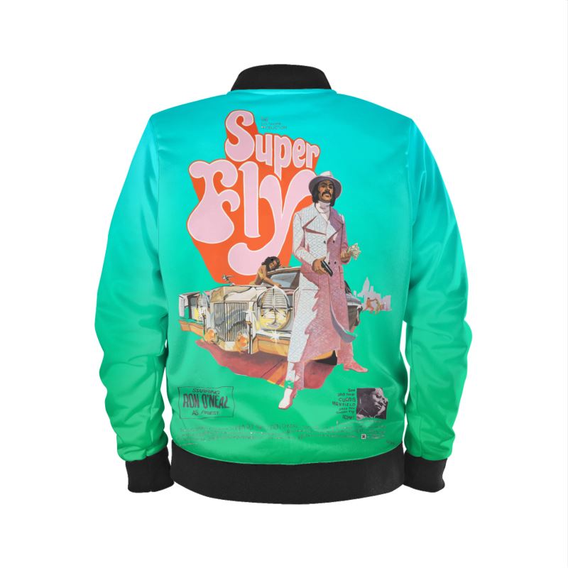 Super Fly Bomberjacke aus marmoriertem Samt, Jersey, Satin oder wasserdichtem Außenmaterial