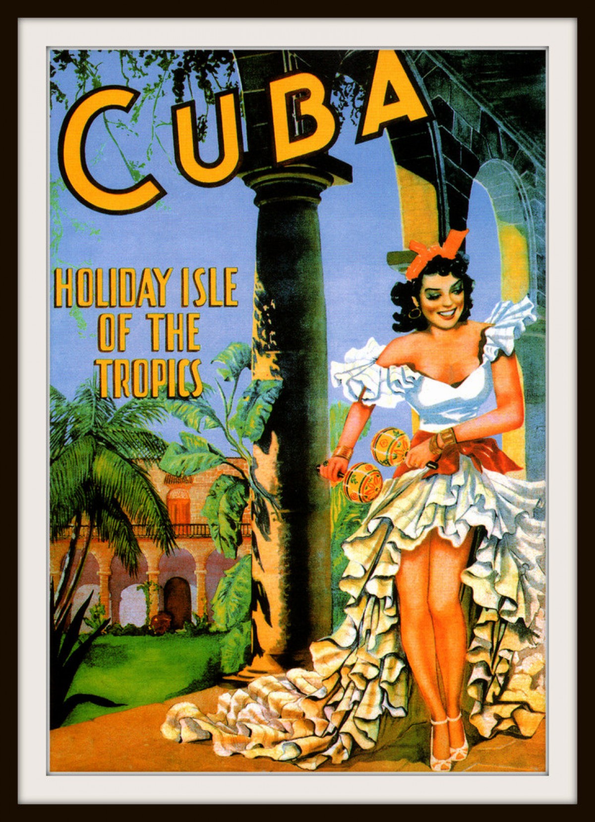 Kuba Urlaub Insel der Tropen Reiseplakat