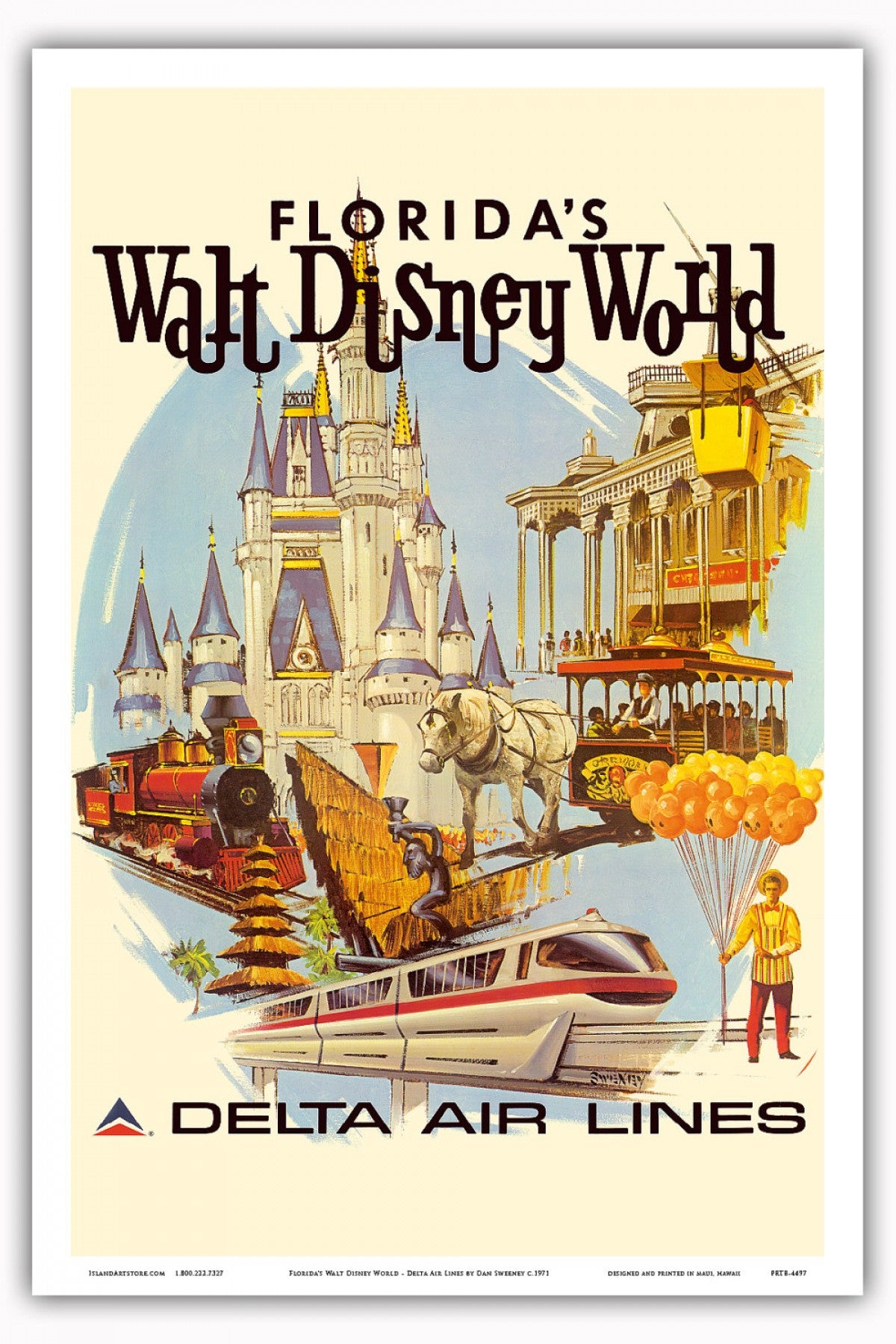 Florida Walt Disney World Delta Air Lines Poster