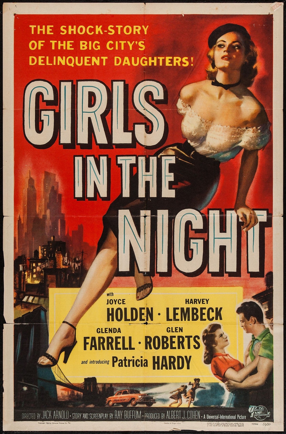 Mädchen in der Nacht Vintage Filmplakat