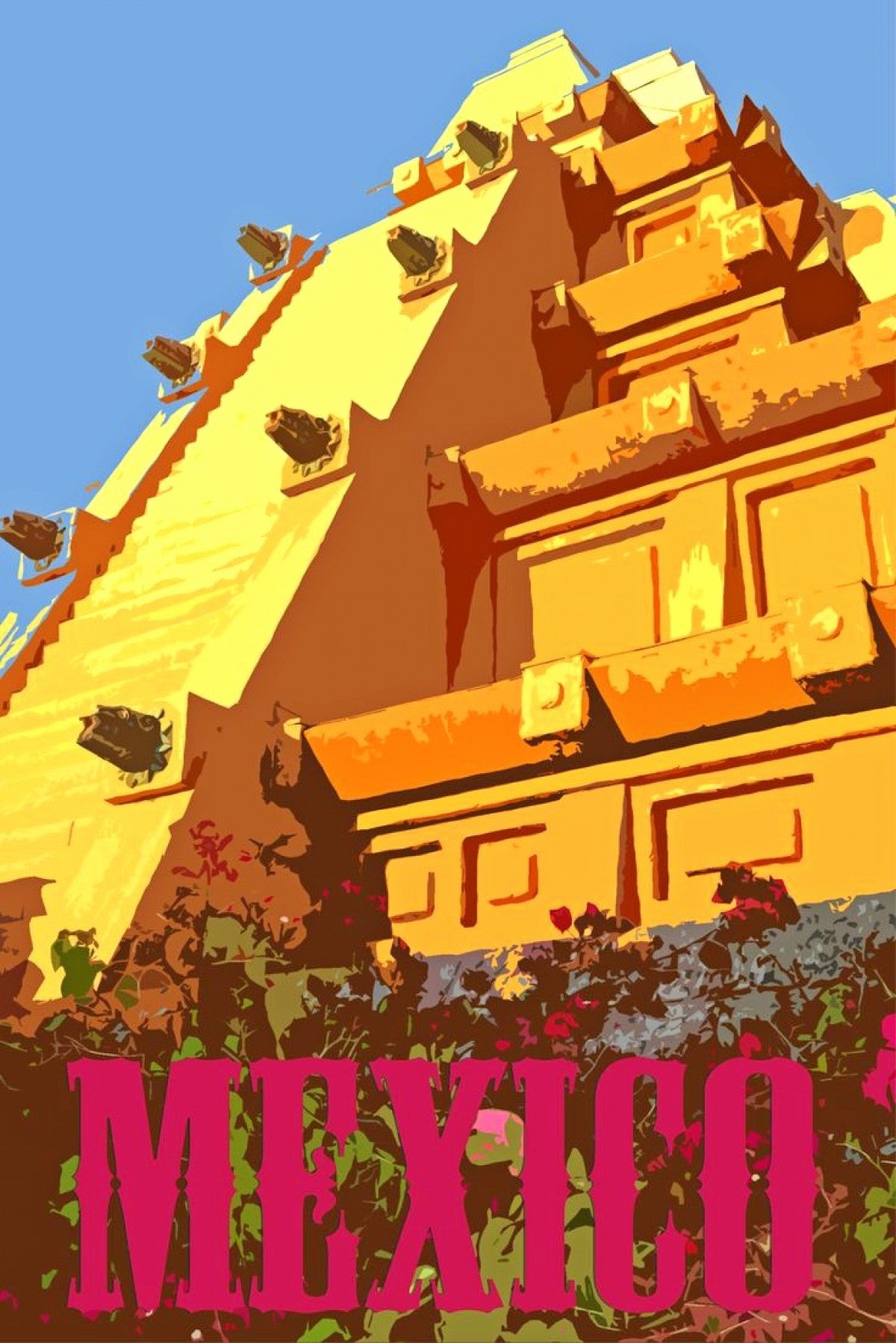 Affiche de voyage vintage de Mexico