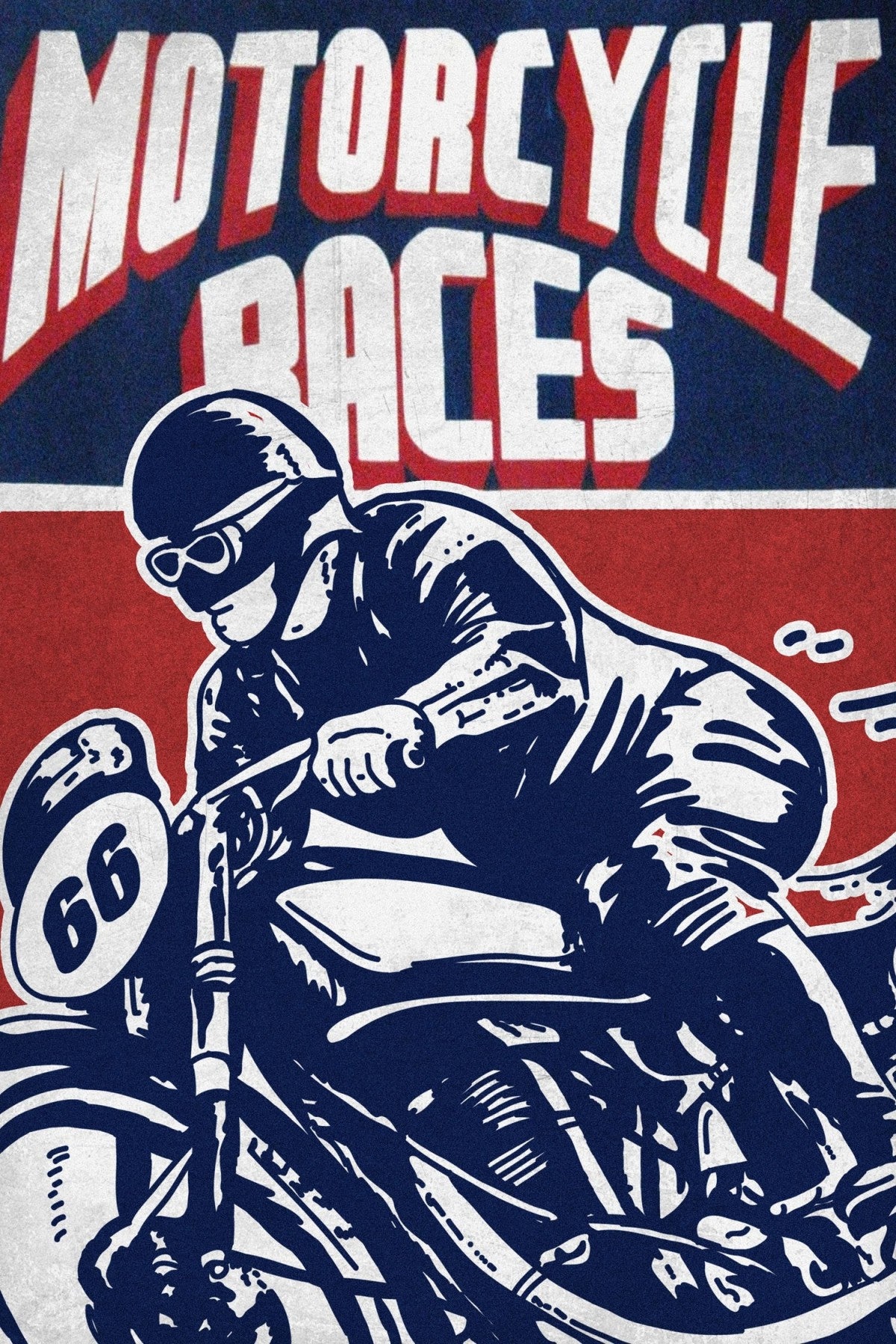 Affiche vintage de course de moto