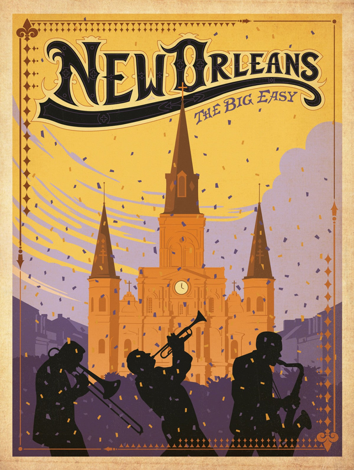 Affiche de voyage américaine de la Nouvelle-Orléans