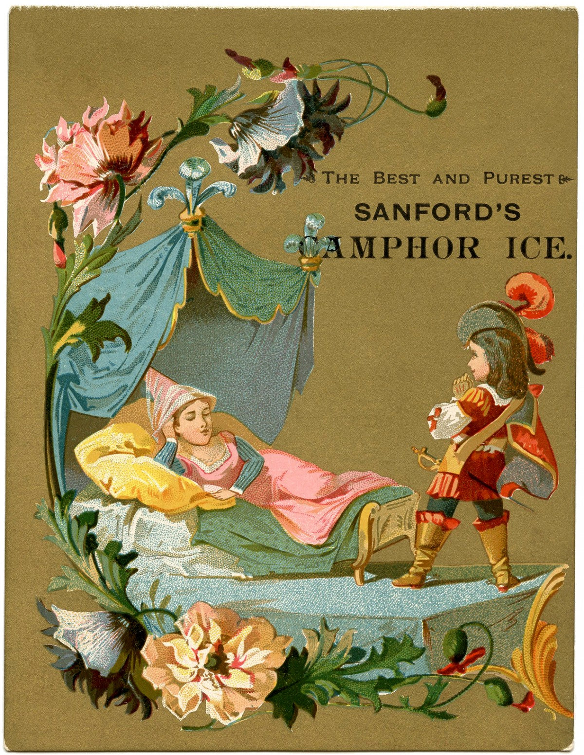 Sleeping Beauty Illustration Graphics Fairy Vintage Poster