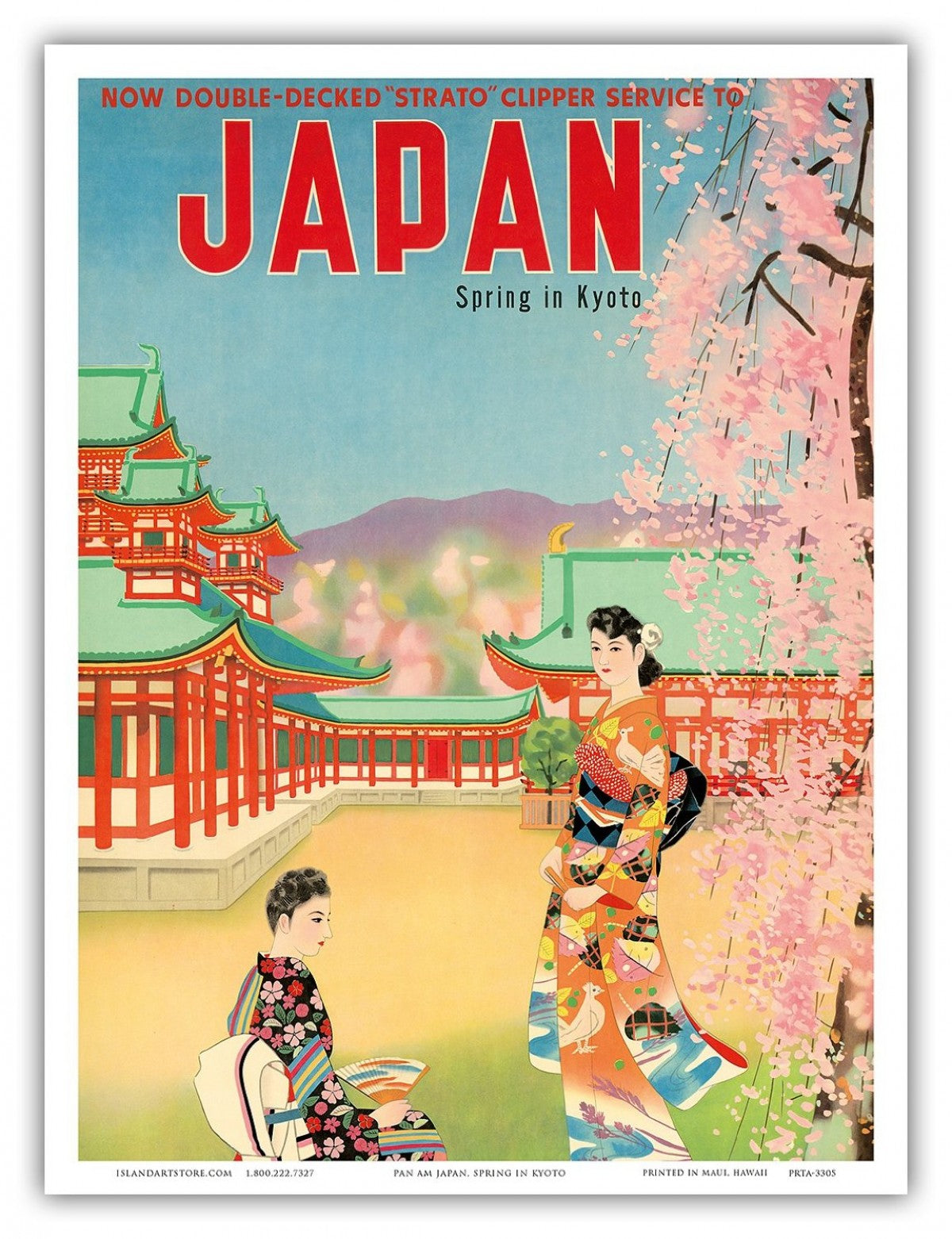 Spring in Kyoto Japan travel poster