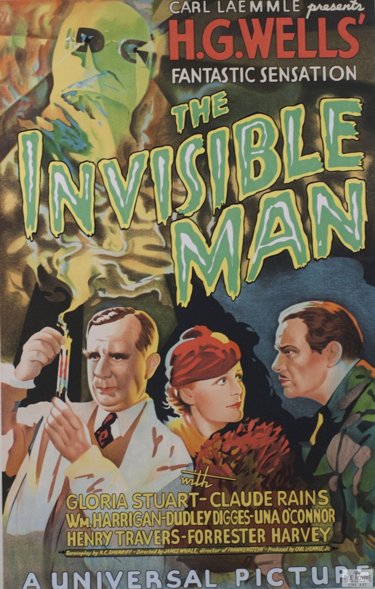 The Invisible Man Universal Picture Carl Laemmle vintage movie poster