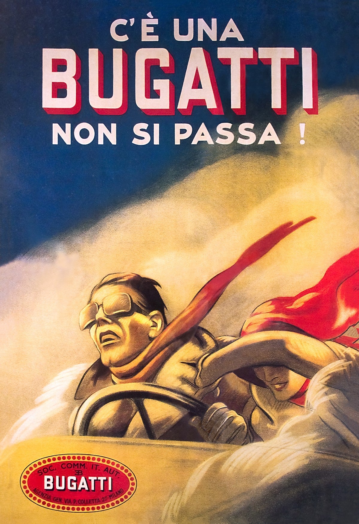 Bugatti Non Si Passa Werbeplakat