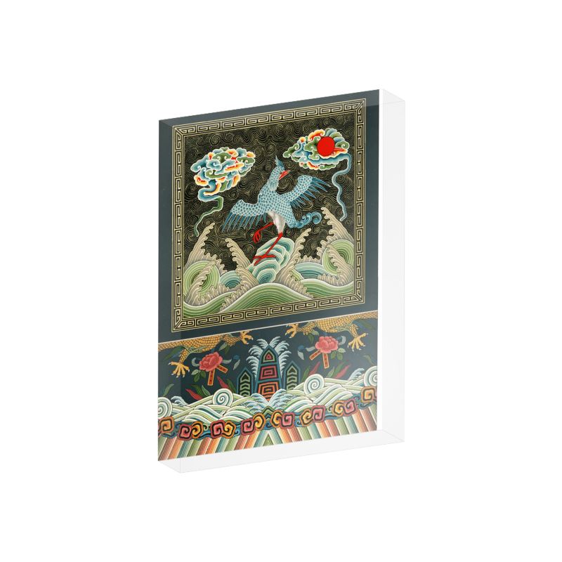 Acrylic Block Artwork - Art Nouveau Vintage Chinese