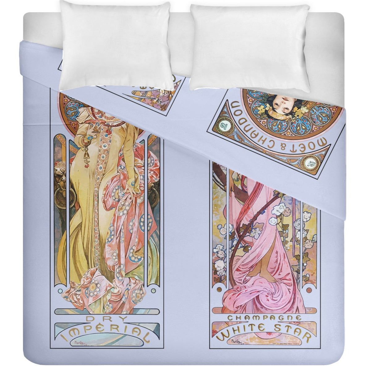 Art Nouveau Alphonse Mucha Duvet Cover Double Sided (King Size)