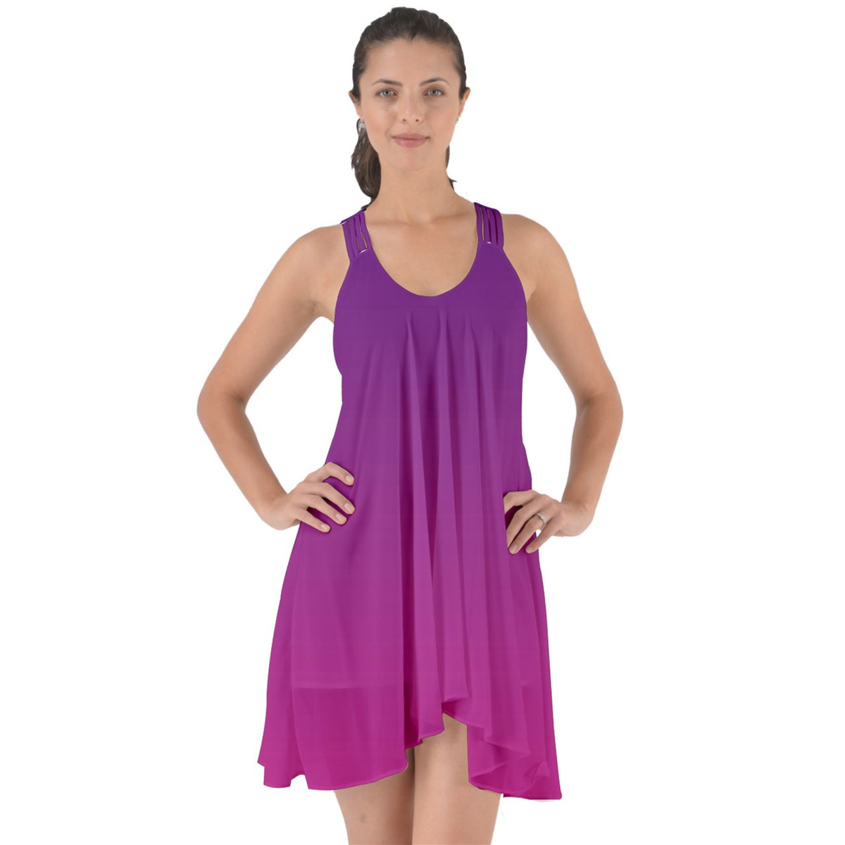Purple Night Show Some Back Chiffon Dress