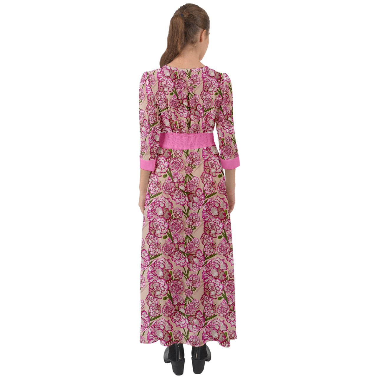 Carnation Button Up Boho Maxi Dress