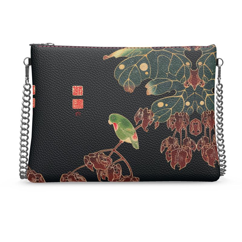 Vintage Ukiyo-e Art Crossbody Bag in Nappa Or Vegan Leather