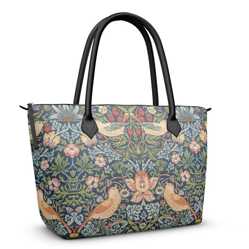 Art Nouveau Zip Top Handbag, William Morris &quot;The Strawberry Thief&quot;