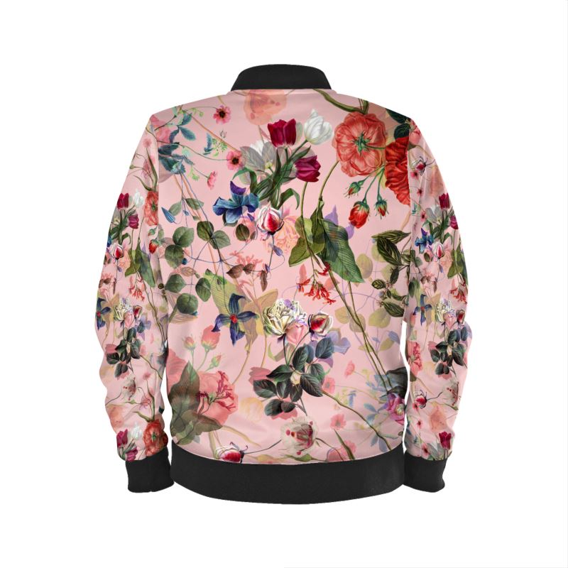 Pink Floral Art Nouveau Bomber Jacket