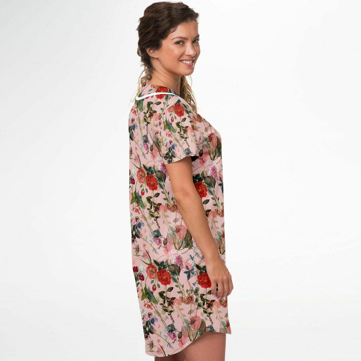 Baseball Jersey Dress Art Nouveau Floral- AOP