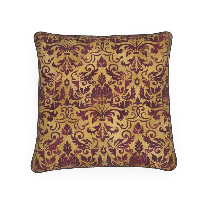 Kissen mit Einsatz - Art Deco Kastanienbraun und Gold Feder oder Poly