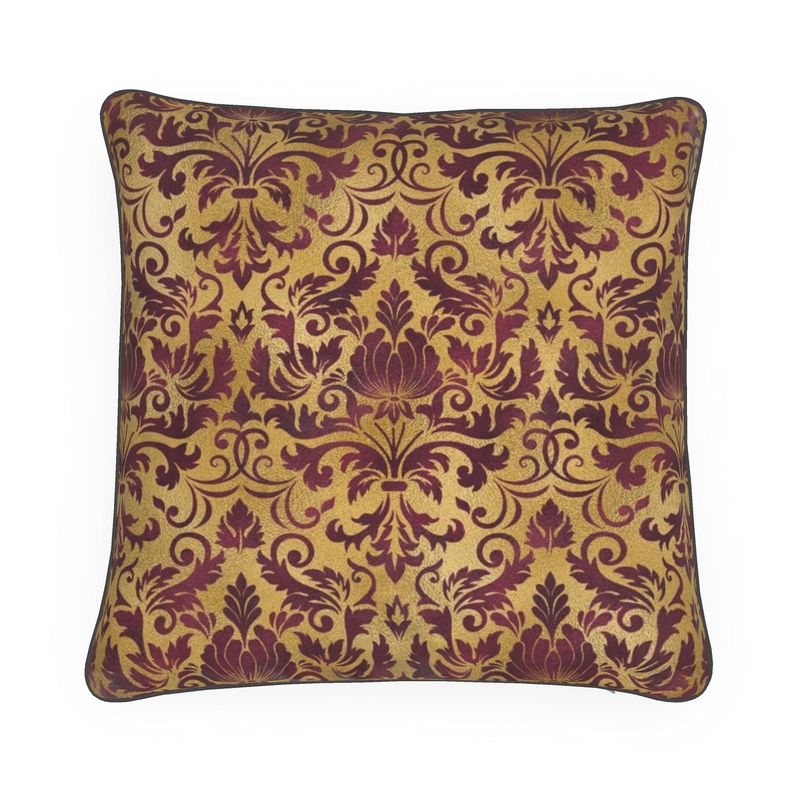 Kissen mit Einsatz - Art Deco Kastanienbraun und Gold Feder oder Poly