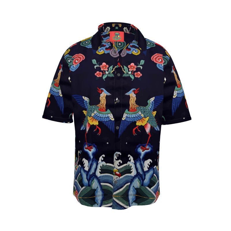Short Sleeve Shirt- Vintage Chinese Textile design