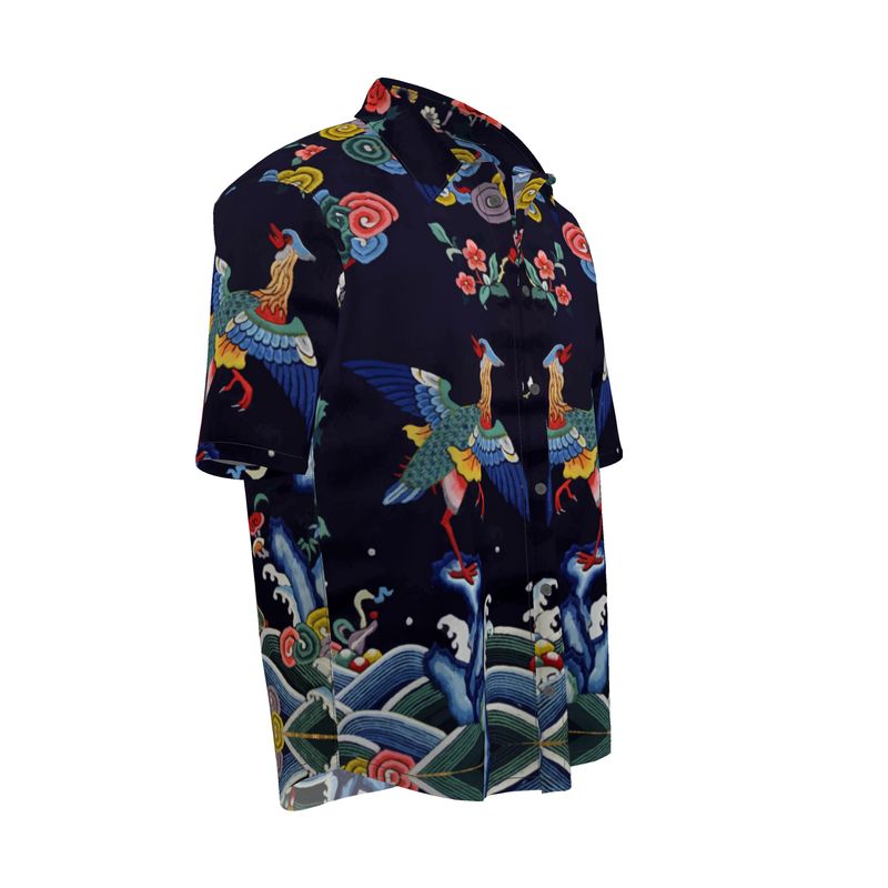 JUSQU&#39;AU 7XL !! Chemise à manches courtes grue chinoise ancienne