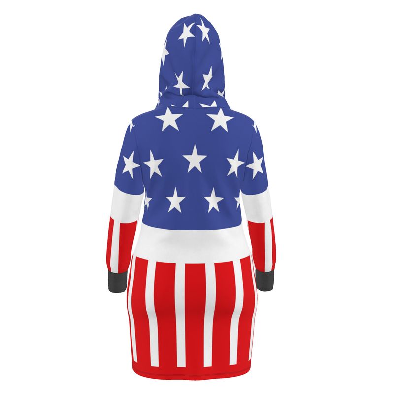 Hoodie Dress USA flag, Festival Hoodie 4th of July
