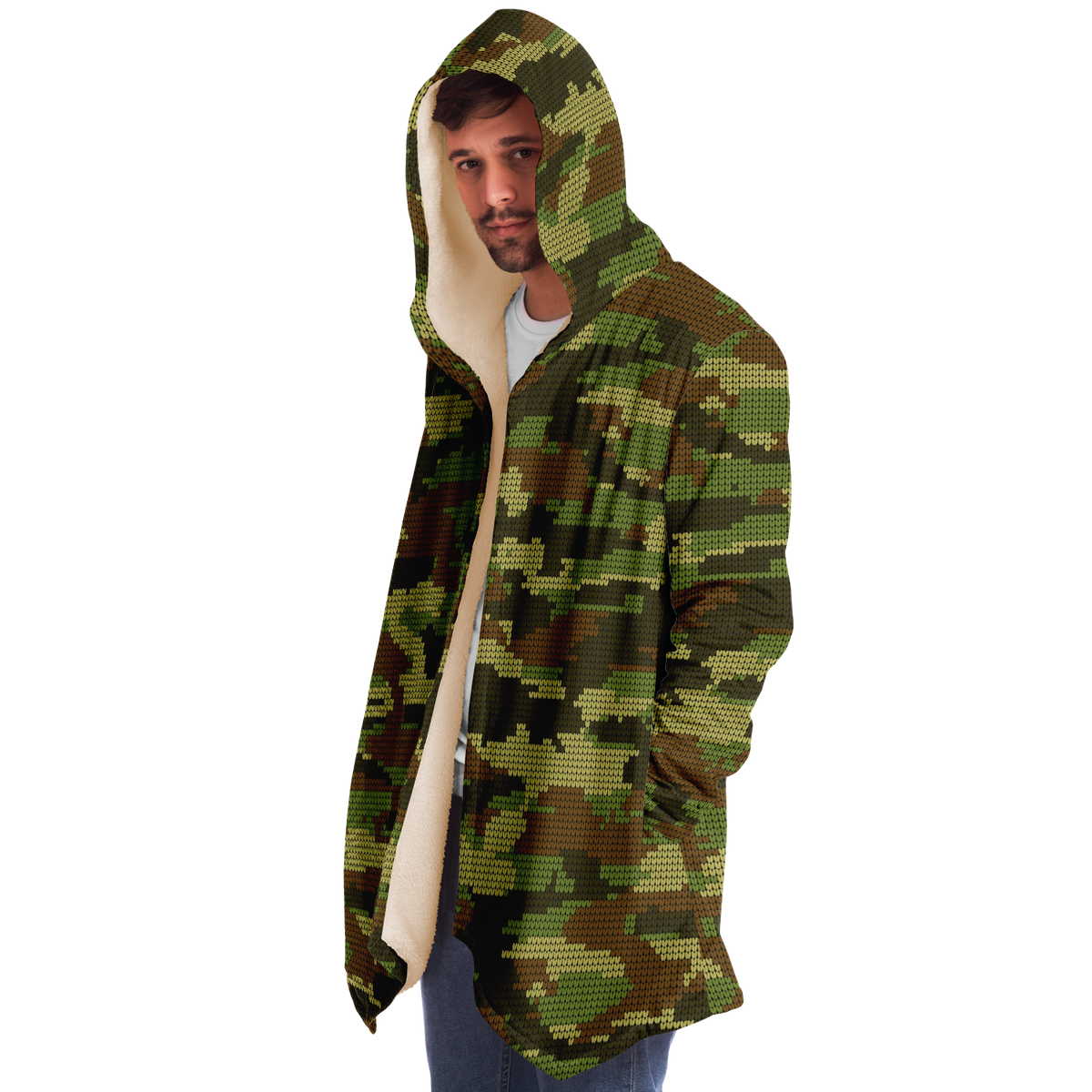 Camo Microfleece Unisex Hooded Cloak