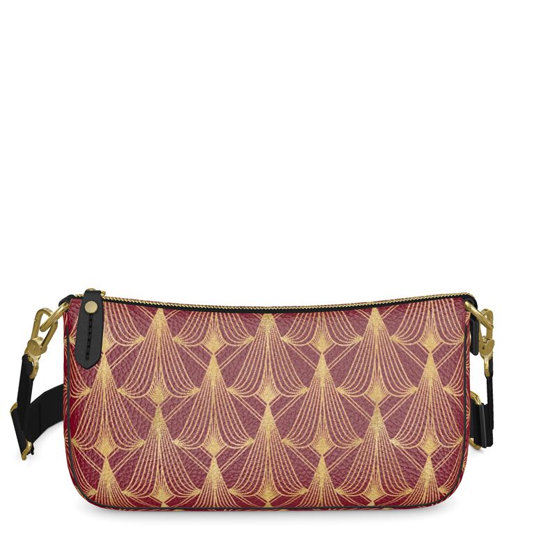 Nappa Leather Art Deco Print Sling Bag