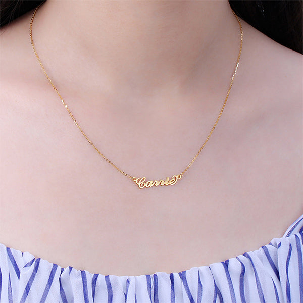 Personalized Name Necklace Solid Gold 10K/14k/18K