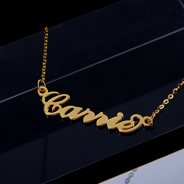 Personalized Name Necklace Solid Gold 10K/14k/18K