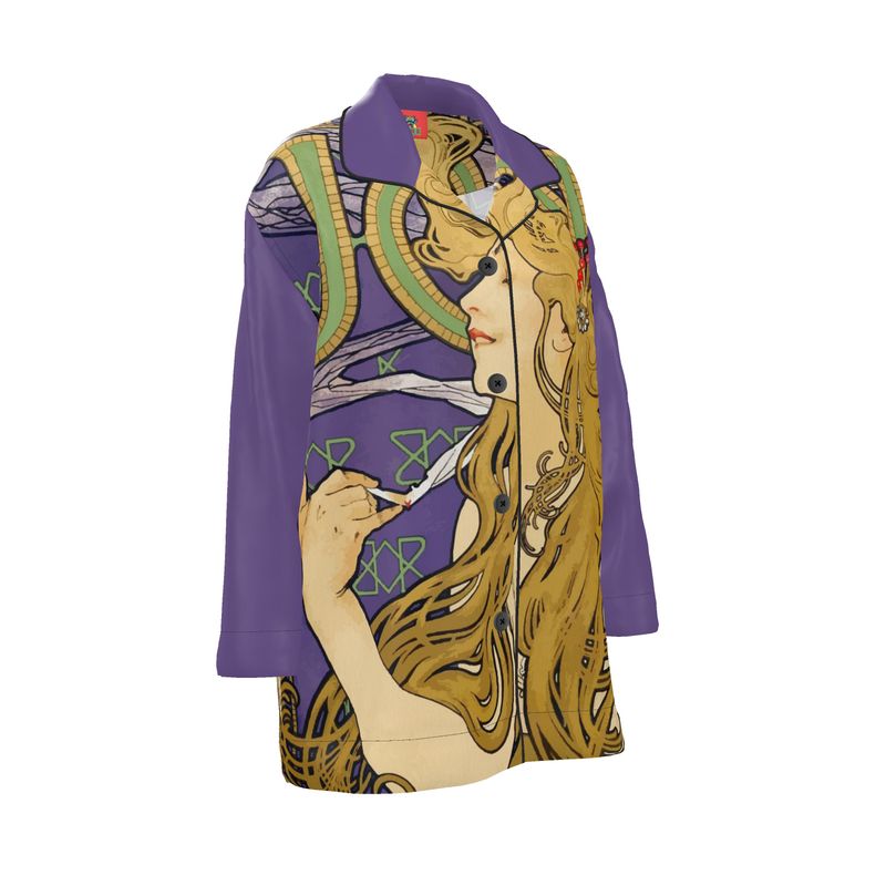 Art nouveau silk or pima cotton pajama top