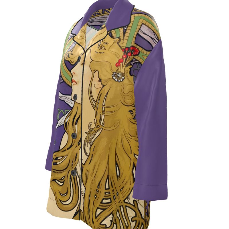 Art nouveau silk or pima cotton pajama top