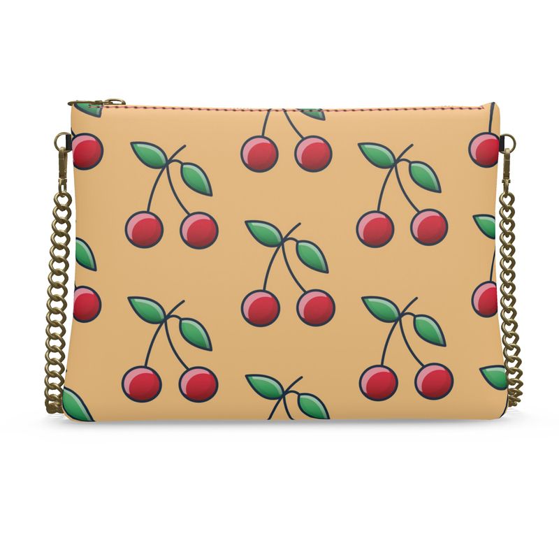 Cherry and Peach Crossbody Bag with Chain
