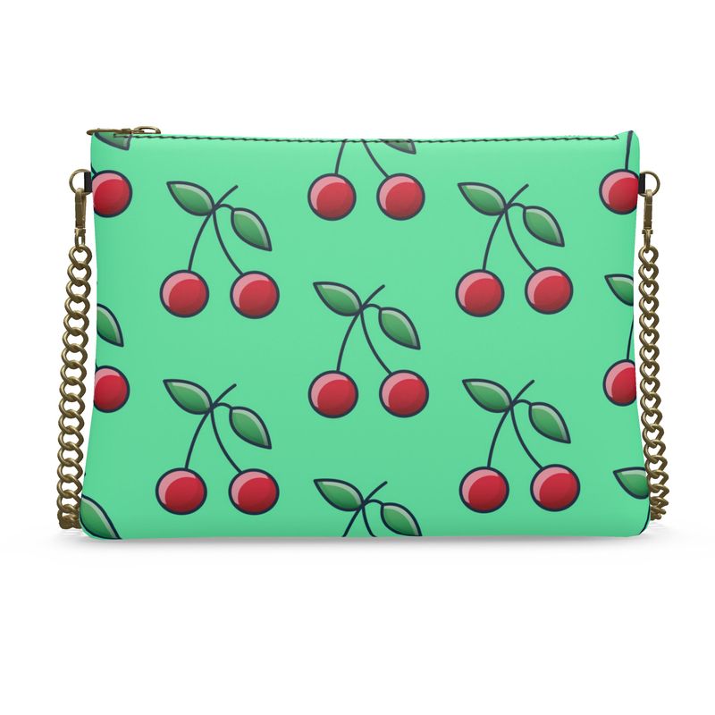 Nappa Leather Crossbody Bag in Cherry and marvelous mint