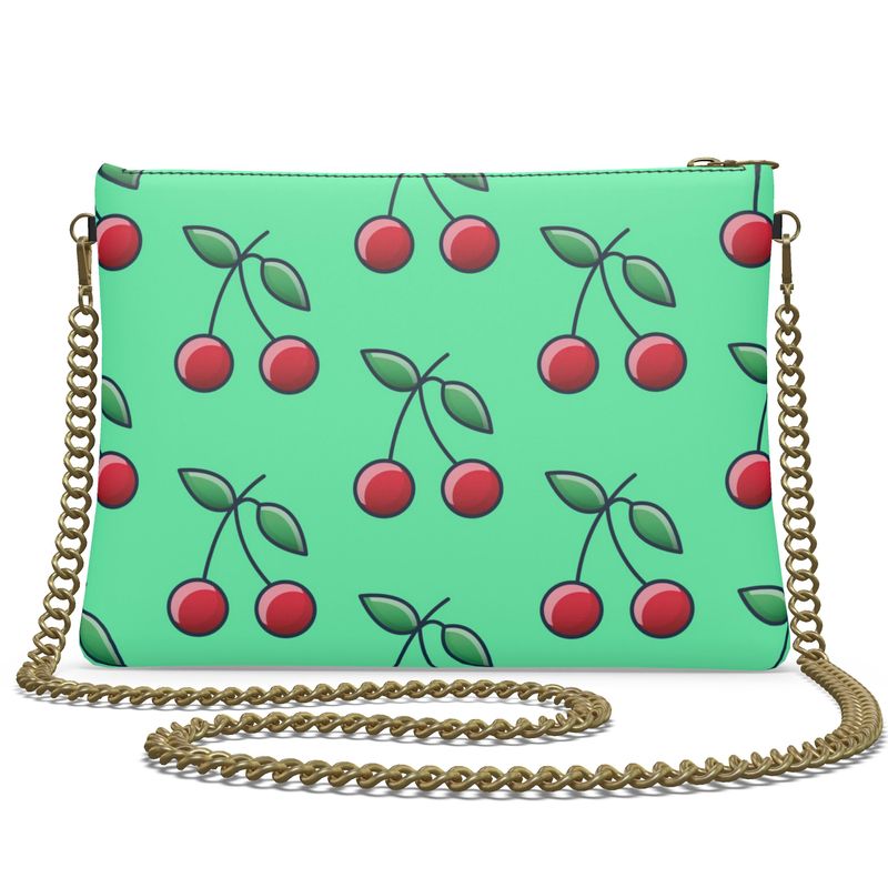 Nappa Leather Crossbody Bag in Cherry and marvelous mint