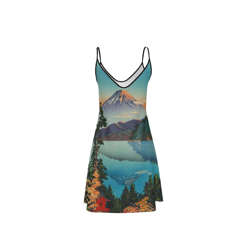 Short Slip Dress with Japanese Vintage Art