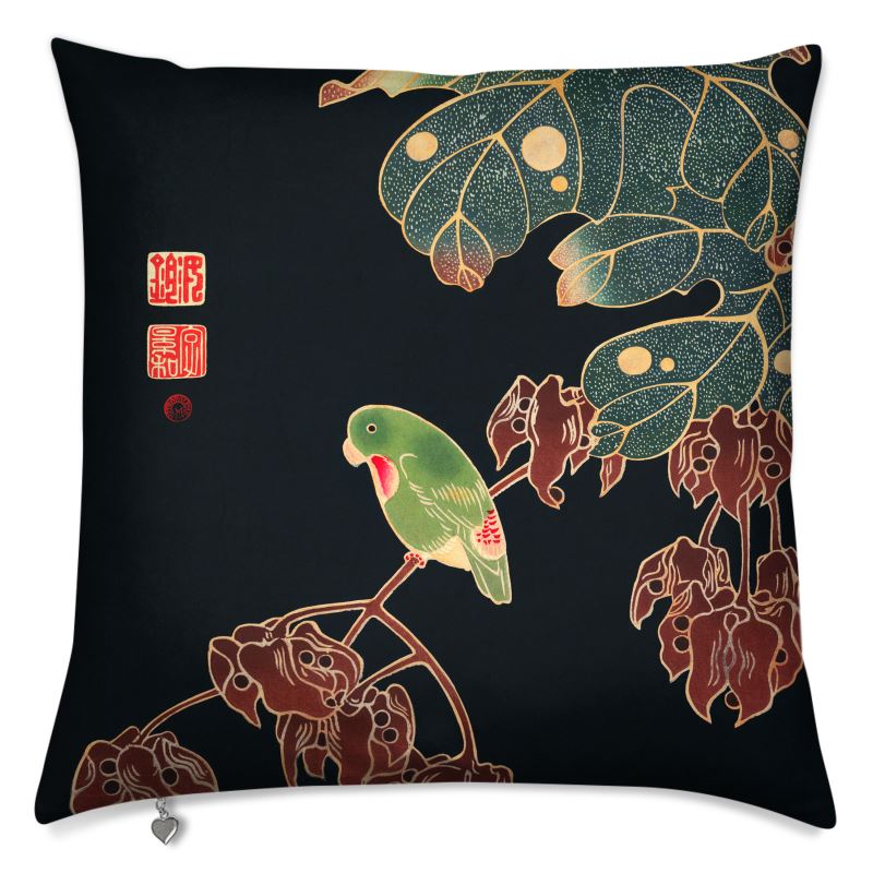 Cushion Cover Vintage Japanese Ukiyo-e Art Print - Ito Jakuchu