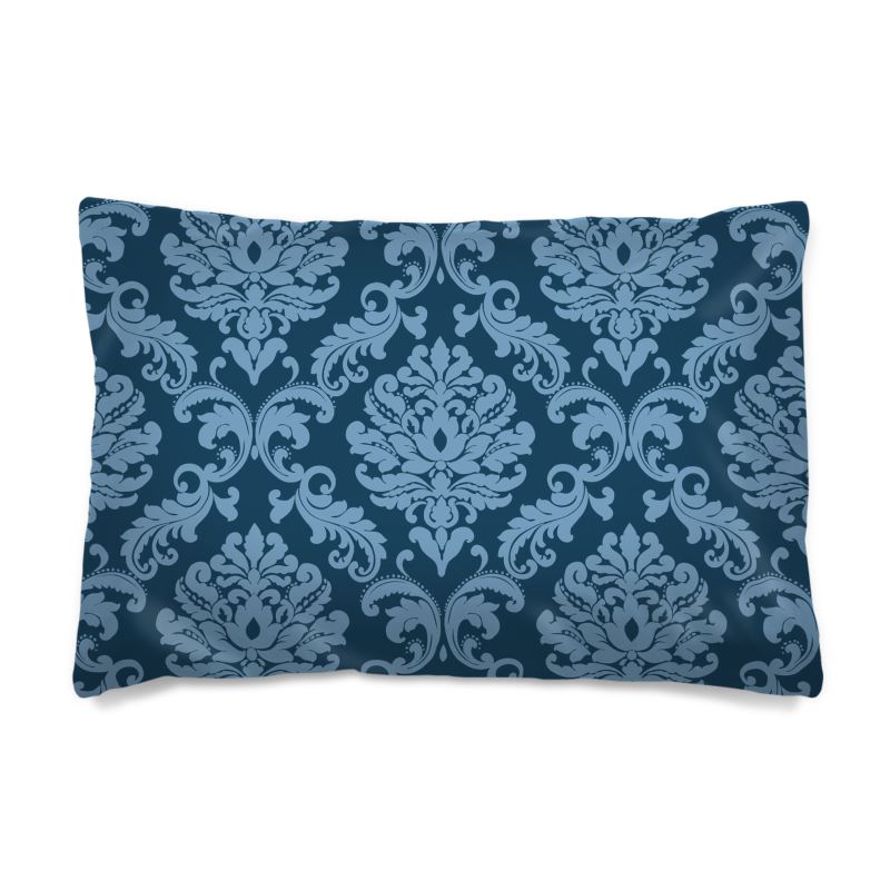 Bedding Set - Sateen Cotton Luxury Blue Damask