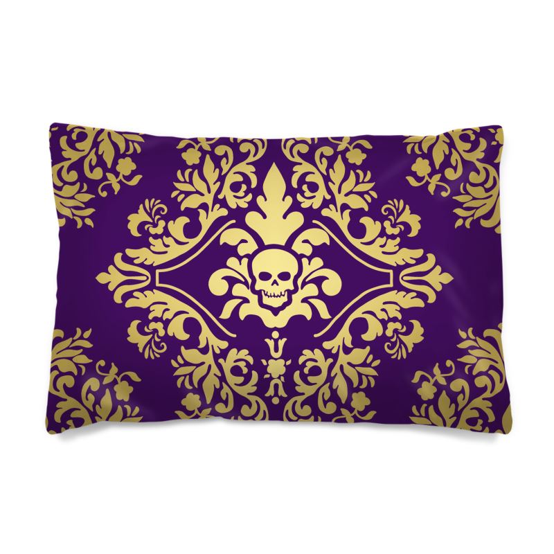 Duvet Set with pillow shams - Purple Skull Damask