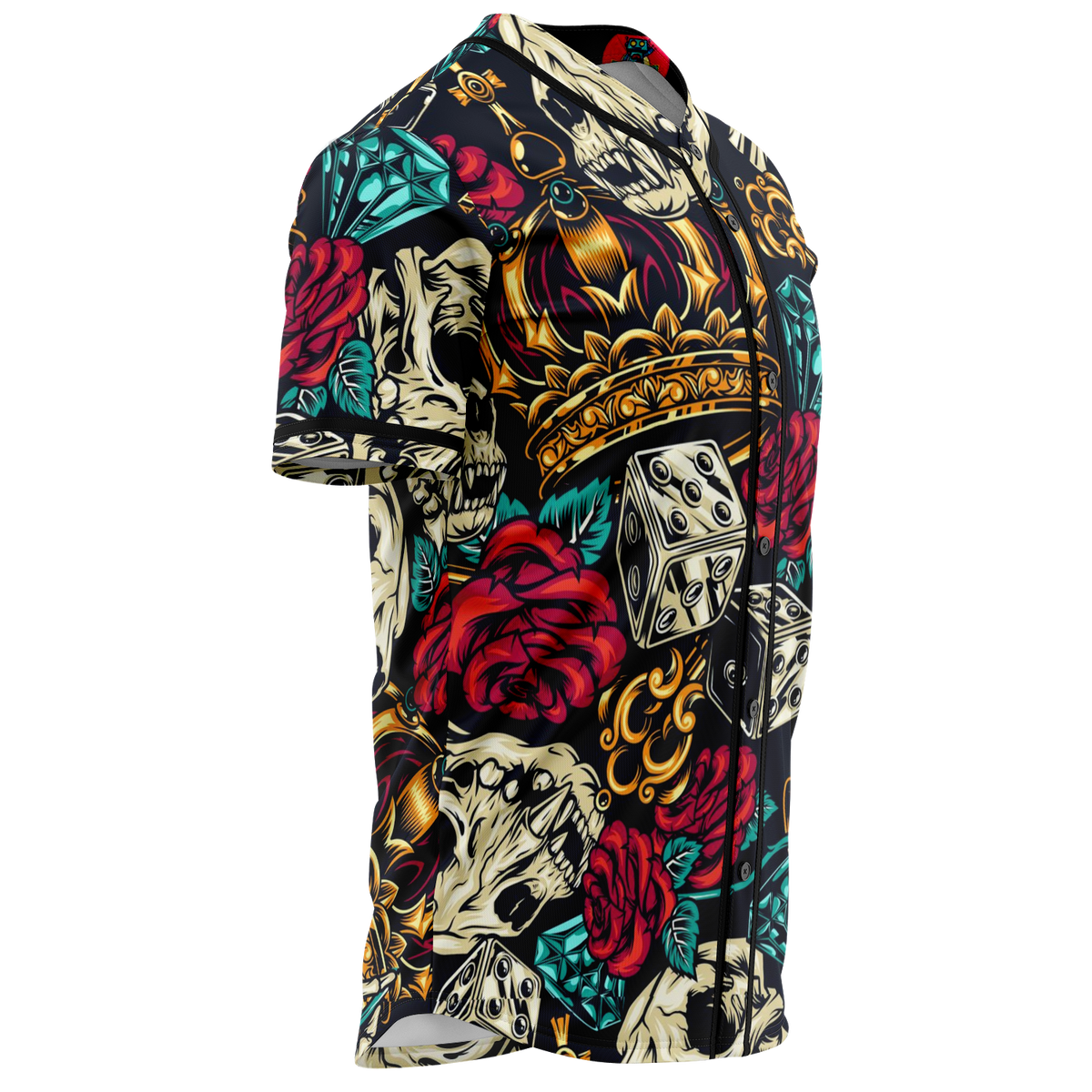 Retro Tattoo Print Baseball Jersey