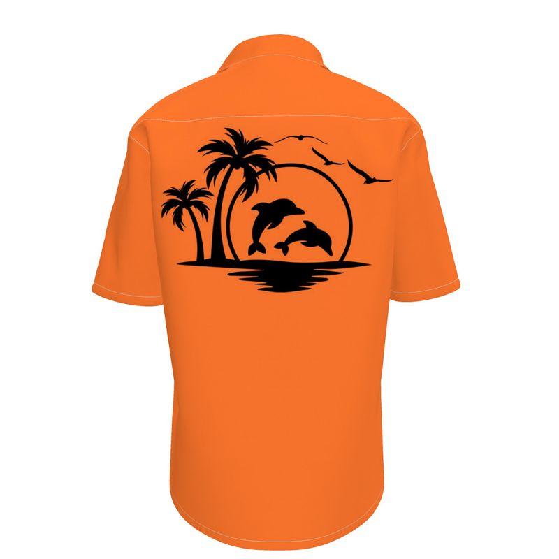 Short Sleeve Shirt, Retro Bowling Shirt 50s Tropical