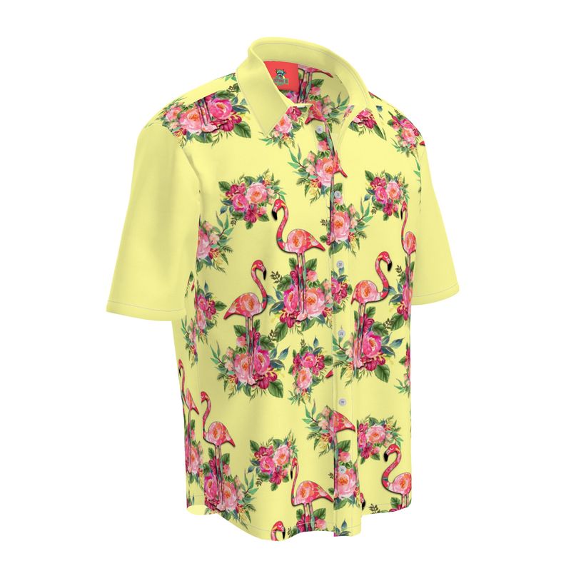 Hawaiian Aloha Shirt, Short Sleeve Shirt, Flamingo Summer shirt