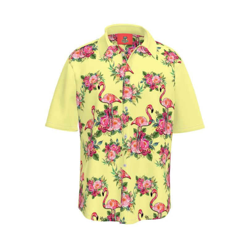 Hawaiian Aloha Shirt, Short Sleeve Shirt, Flamingo Summer shirt
