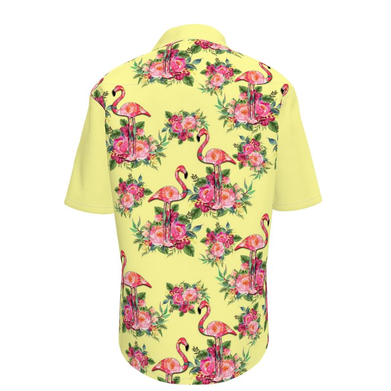 Hawaiian Aloha Shirt, Short Sleeve Shirt, Flamingo Summer shirt