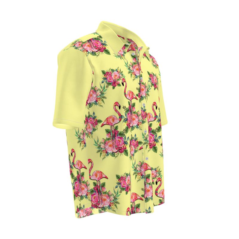 Hawaiian Aloha Shirt, Short Sleeve Shirt, Flamingo Summer shirt