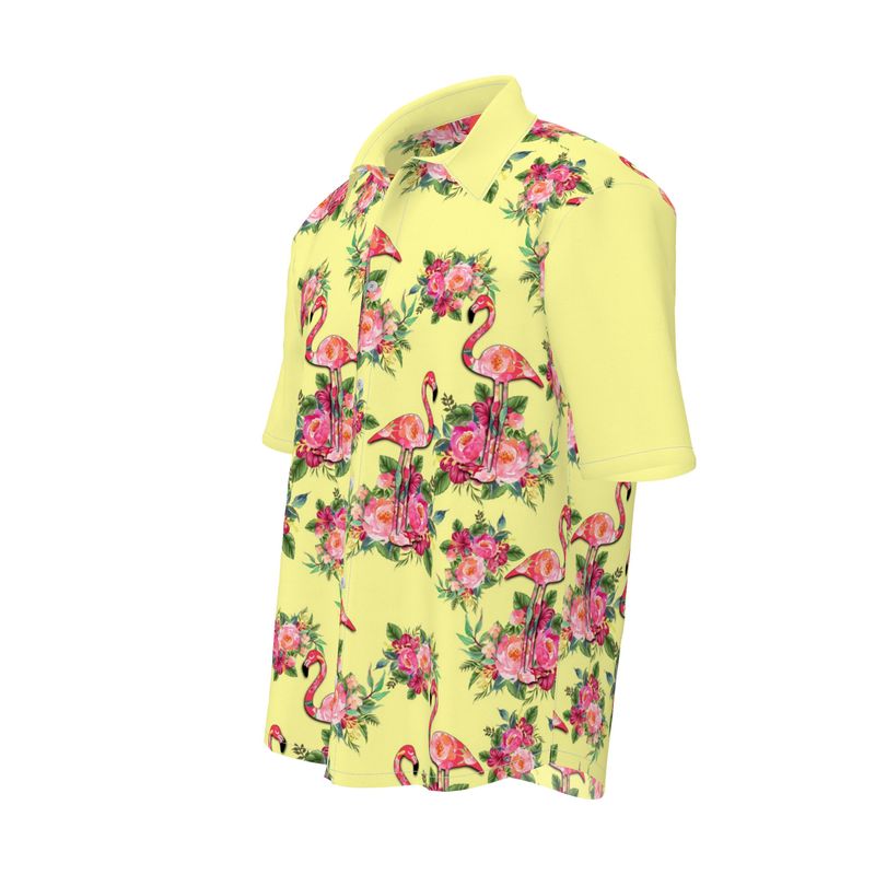 Hawaiian Aloha Shirt, Short Sleeve Shirt, Flamingo Summer shirt